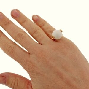 NWT Koaj Tan Marble Ball Gold Ring